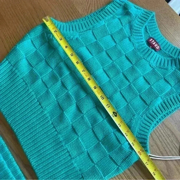 STAUD Matching Set Dunes Checkered Mini Skirt Sweater Vest Sleeveless Top M $390 - Picture 10 of 13